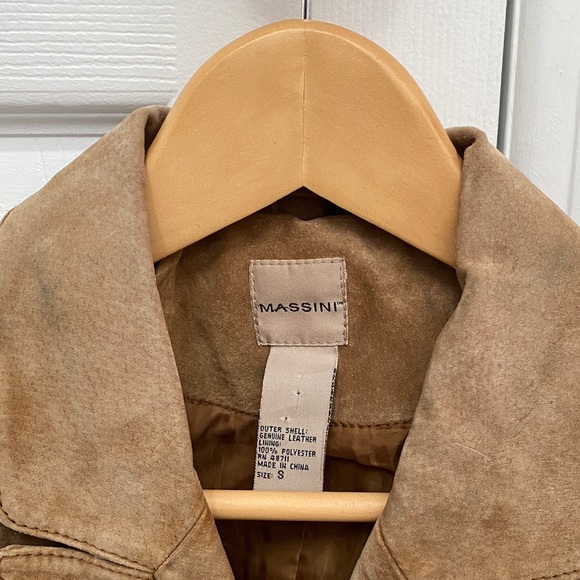 Vintage Massini Brown Genuine Leather Suede Blazer, Small - Picture 10 of 14